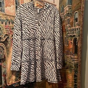 Zebra Print Long Sleeve Cardigan- See Pictures